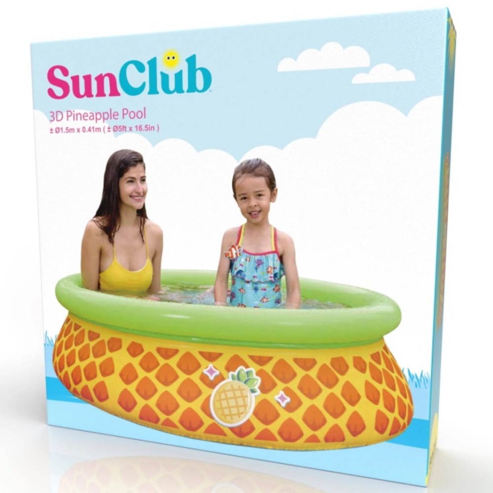 Above Ground Inflatable Outdoor Backyard Kiddie Swimming Pool 3D Pineapple NWT